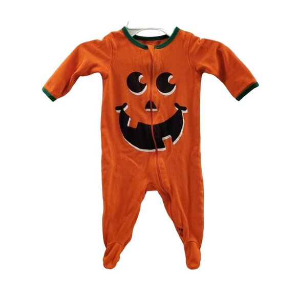 Pre-owned Infants One Piece 6-9 Months / Orange Pumpkin / Halloween - Picture 1 of 6